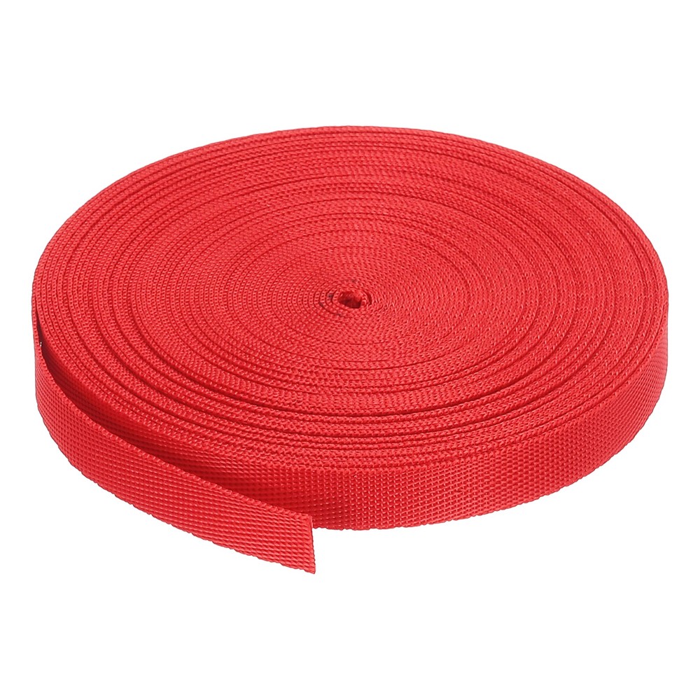 Flat Nylon Webbing Strap 3/8 Inch 10 Yards Bright Red for Backpack