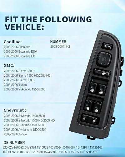 Driver Side Master Power Window Switch (Tan Bezel) with Power Folding 920-022