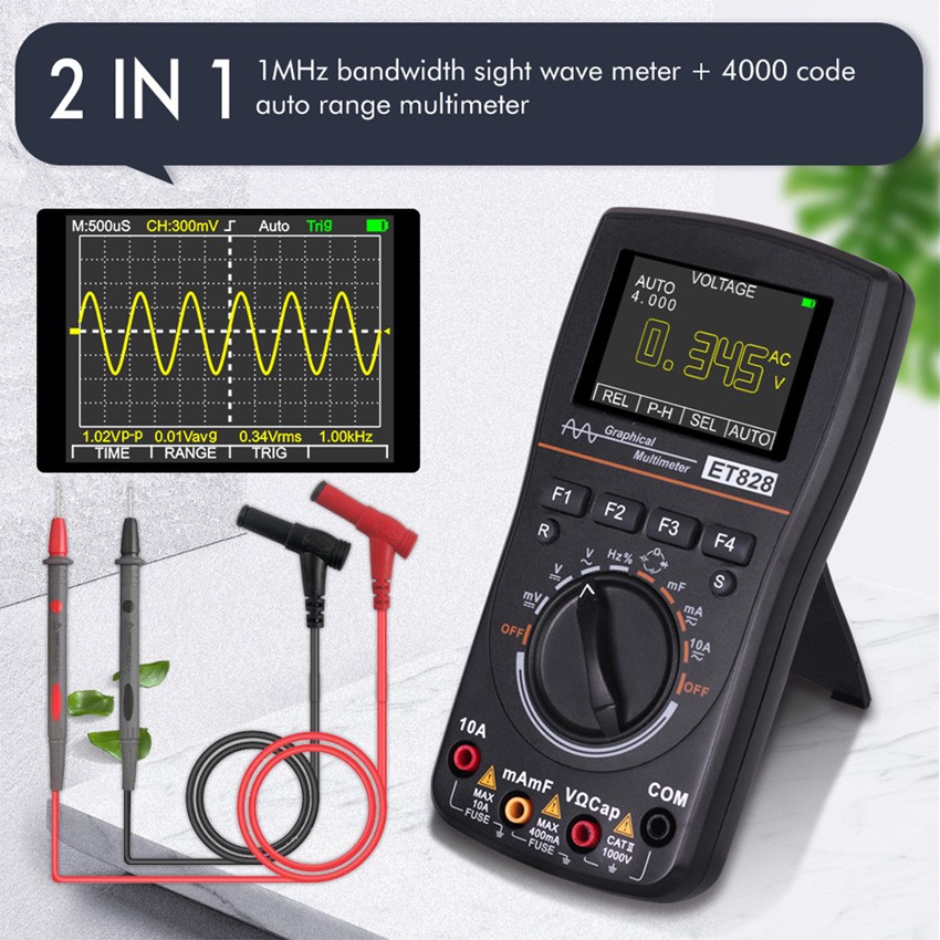 Handheld Tester Measure Oscilloscope Multimeter Bandwidth Voltage Current ET828