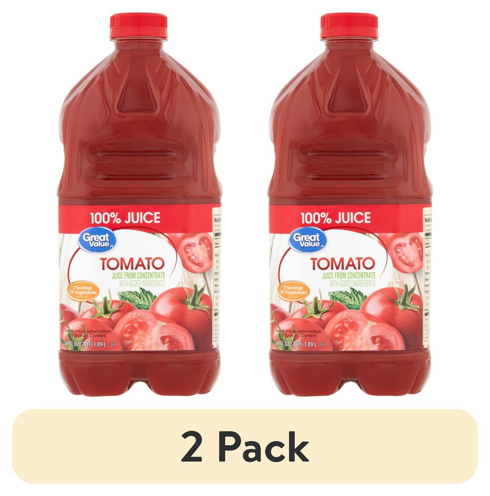 (2 pack) Tomato 100% Juice, 64 fl oz