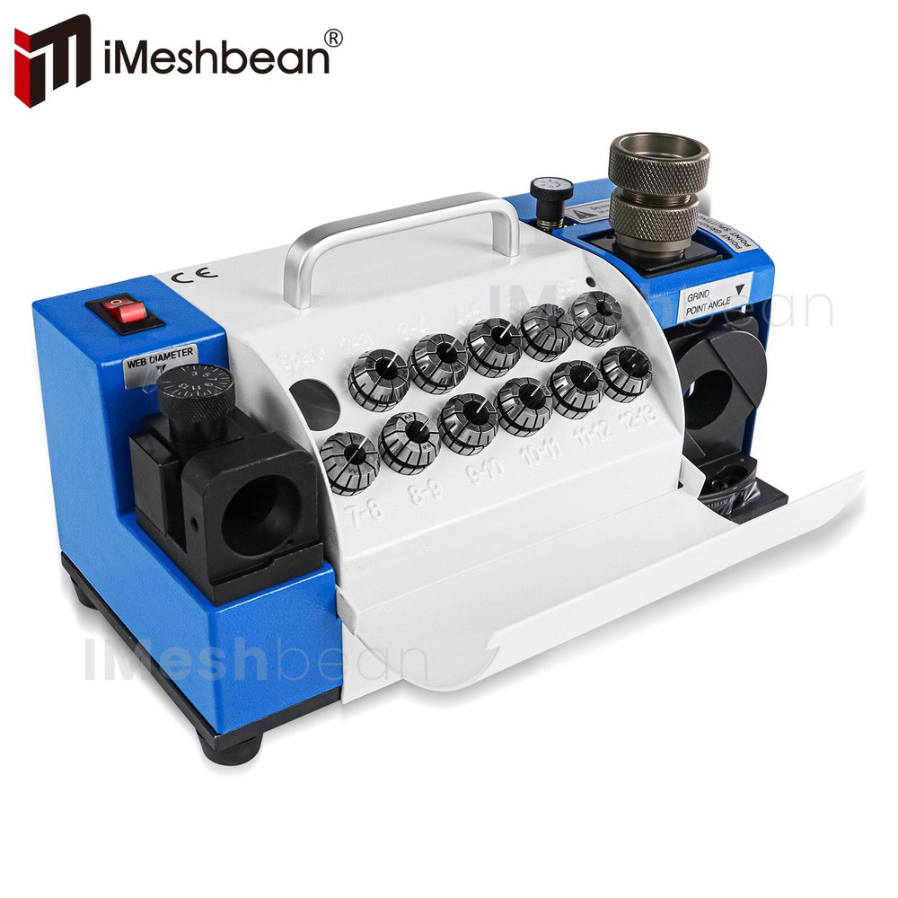 3-13mm Drill Bits Sharpener 95°-135° Bits Grinder Sharpener w/11 Collets 2 Wheel