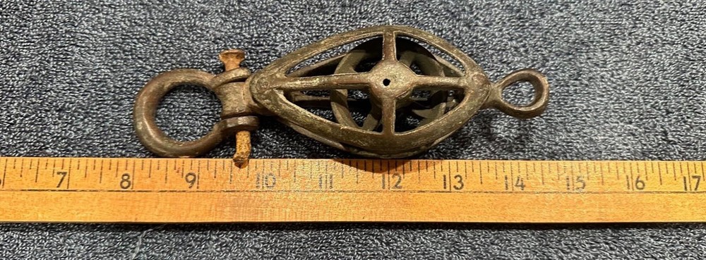 Antique Minature Cast Iron Pulley