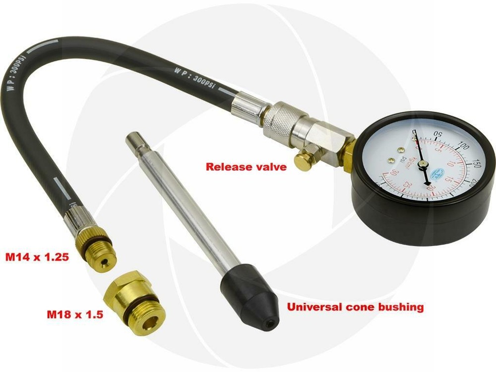 M14 & M18 Compression PSI Tester Gauge Set Engine Diagnostic Cylinder Spark Plug