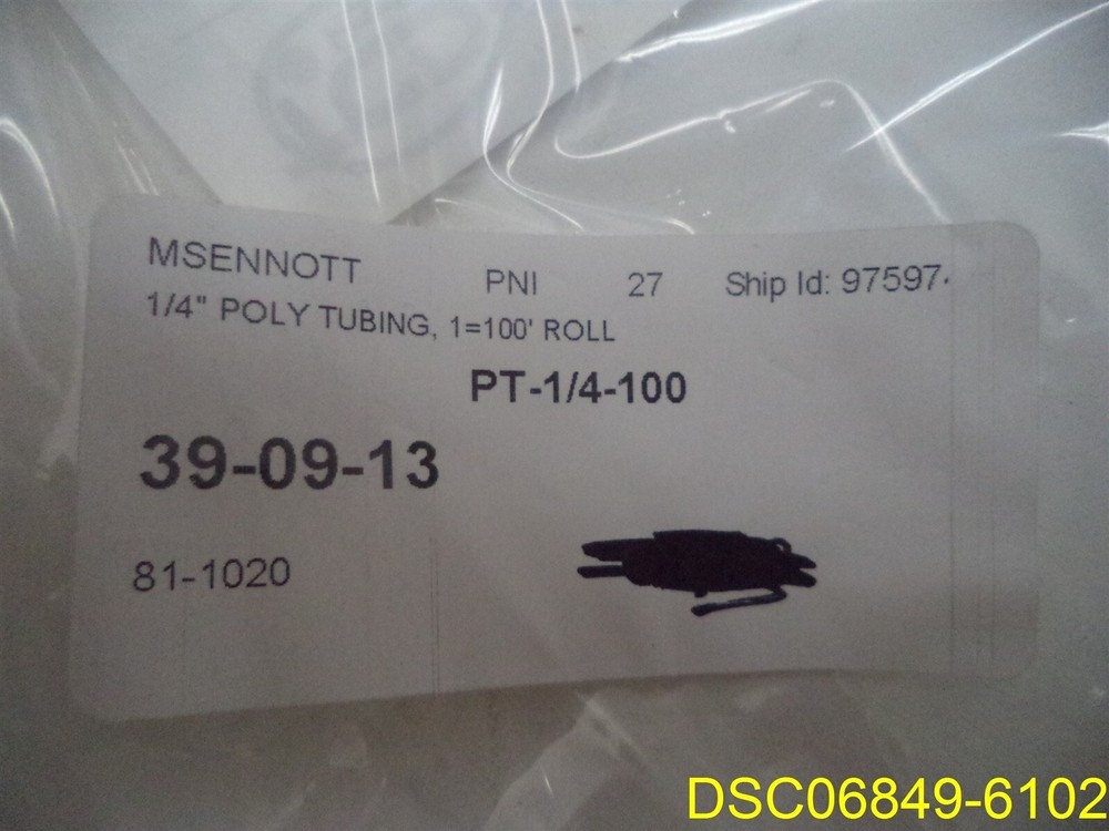 100 ft: 1/4" POLY-FLEX POLYETHYLENE LLDPE TRANSLUCENT-81-1020-20