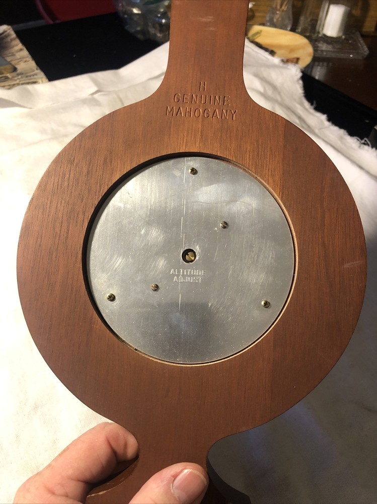Vintage Taylor Mahogany Temperature Compensated Barometer Thermometer