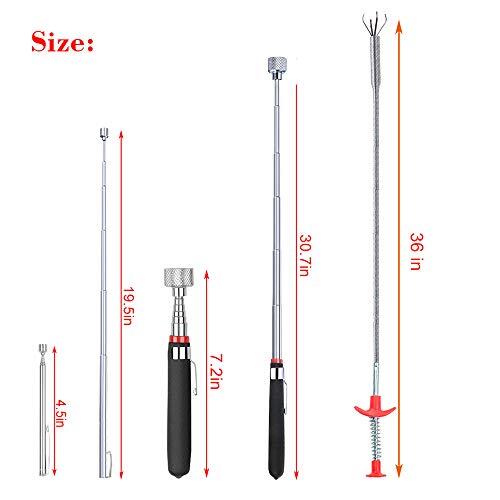4 Pack Telescoping Magnet Pick-up Tool Set - Retrieving Pickup
