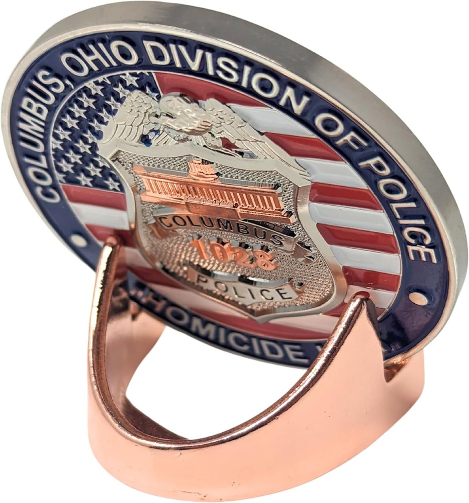Generic Military Challenge Coin Display Stand - Solid Metal with Copper