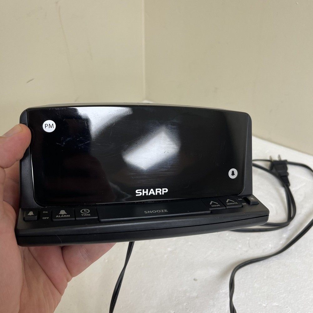 Sharp LED Digital Alarm Clock – Simple Operation - Easy to Black - Red Led
