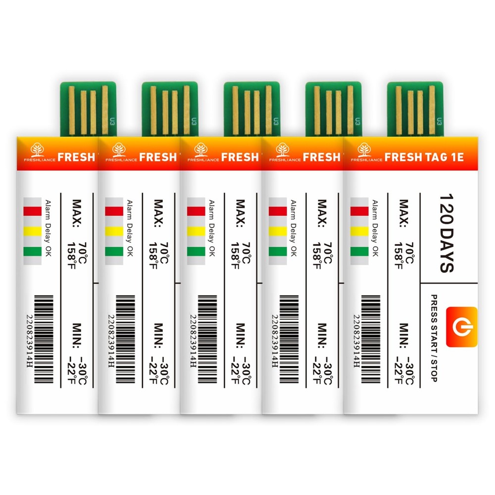 Freshliance Temperature Data Logger Recorder, Disposable USB 120 days