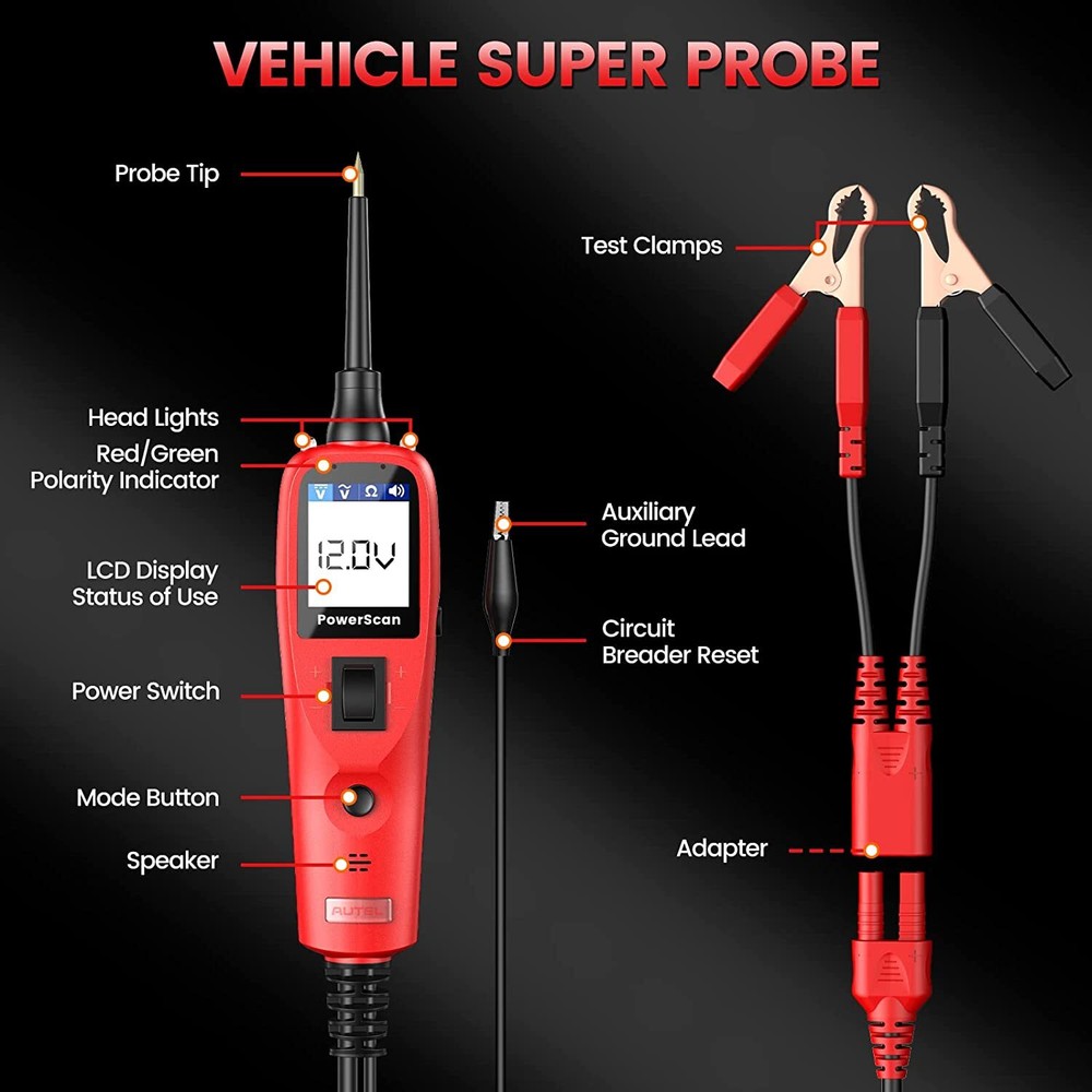 Autel PowerScan PS100 Electrical System Diagnosis Tool Auto Circuit Battery Test