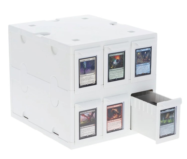 BCW 6 Drawer Collectable Card Catalog - White Acid Free Plastic Storage Box