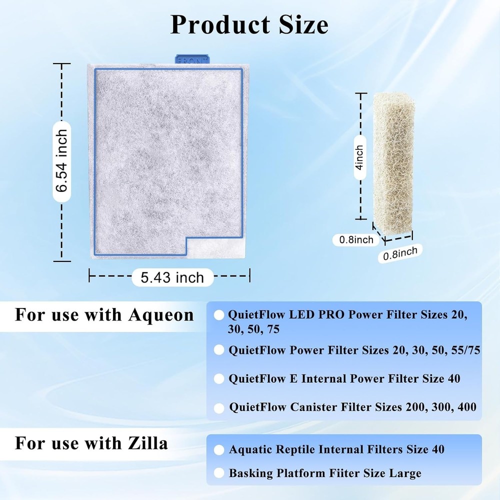 Large Aqueon Compatible Filter Cartridge Replacement - 16+10 Pack for Clean A...