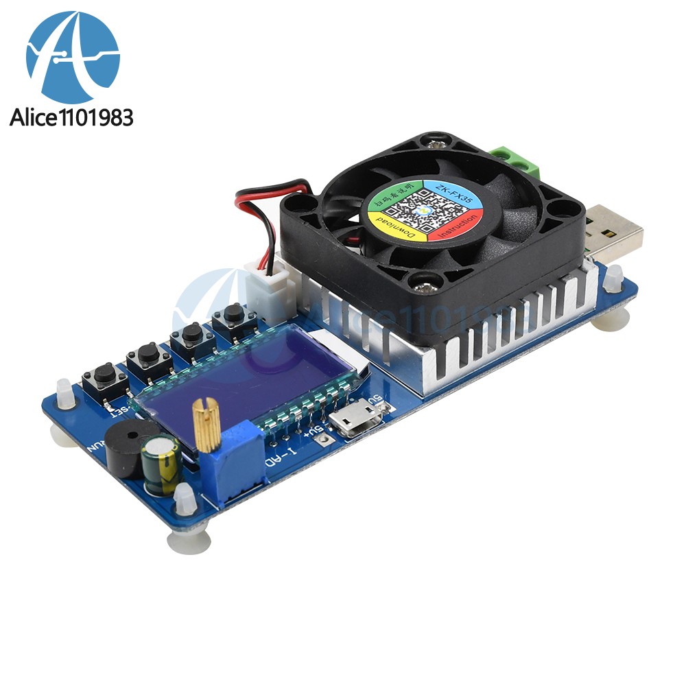 35W 5A Battery Capacity Tester Constant Current Electronic Load USB Power Tester