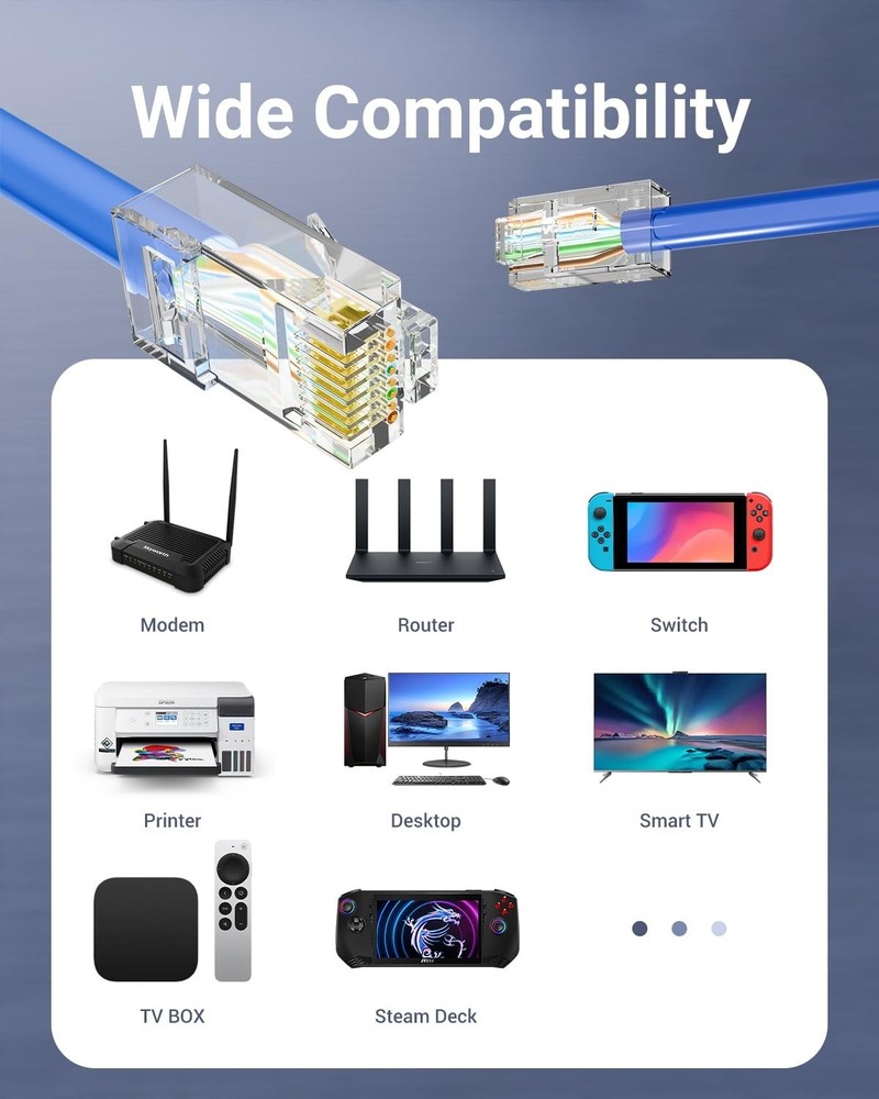User-Friendly 25-Pack RJ45 Cat6 Connectors for Solid or Stranded Network Cables