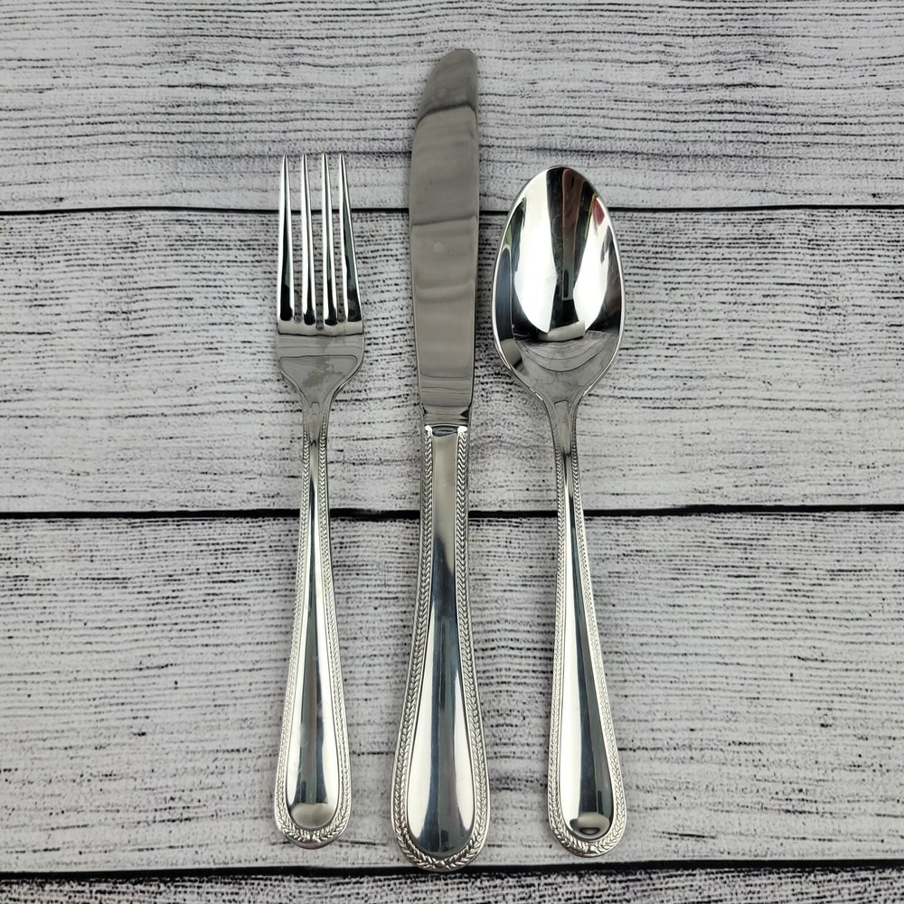 GORHAM *Braid* Stainless Flatware (Dinner Fork, Knife, Soup Spoon)