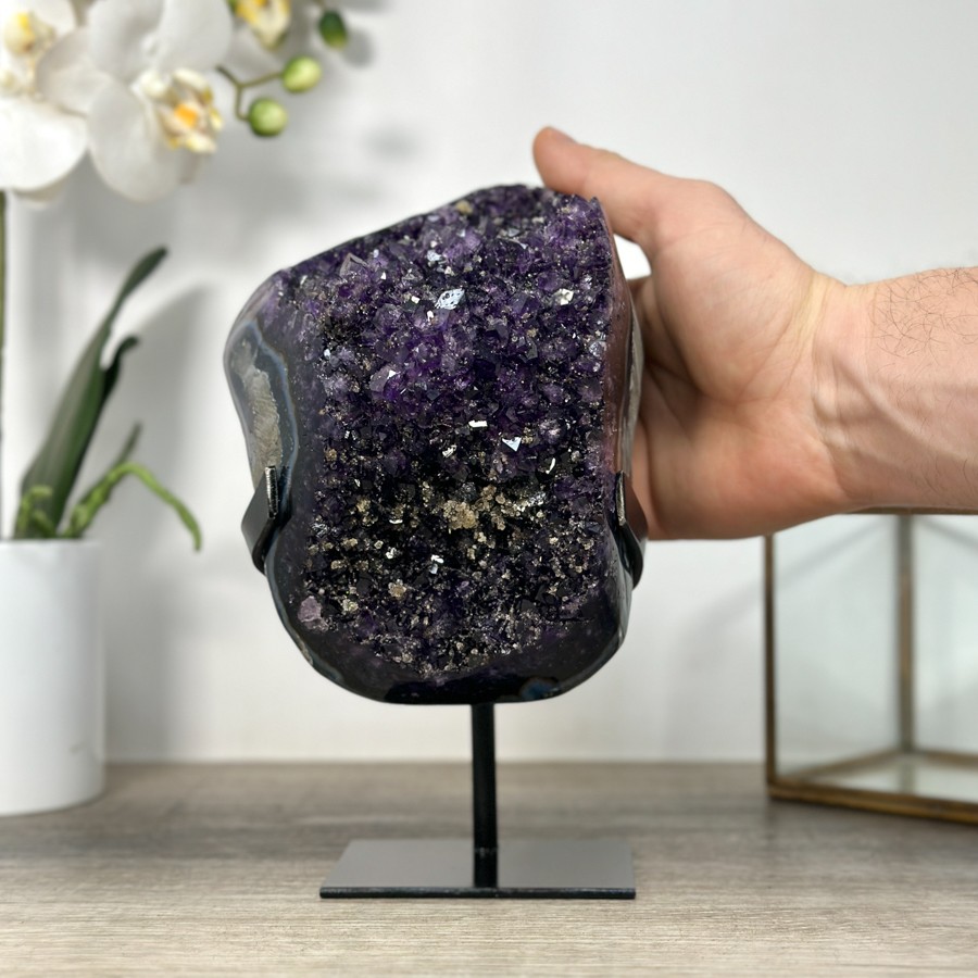 Top Grade Uruguayan Amethyst Crystal with Blue Agate Shell. MWS2480