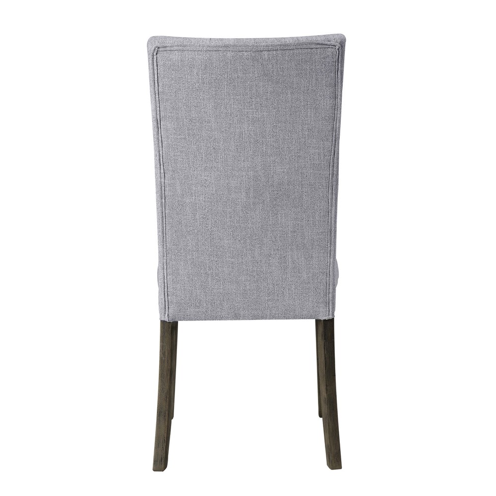 Grey and Grey Oak Side Chair with Button Tufted