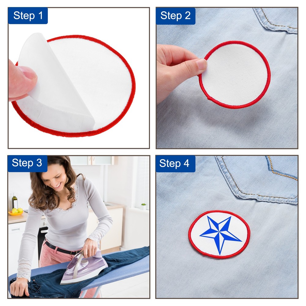 30pcs Sublimation Patch Blank 3 Shape White with Black Border