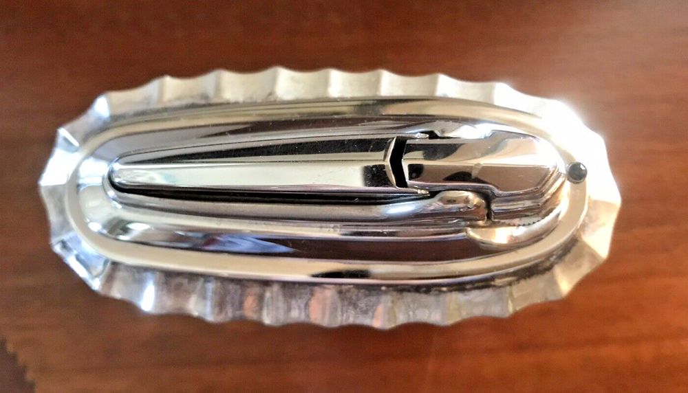 Vintage Ronson Silver Plated Tabletop Cigarette Lighter England (No Wick/Fluid)
