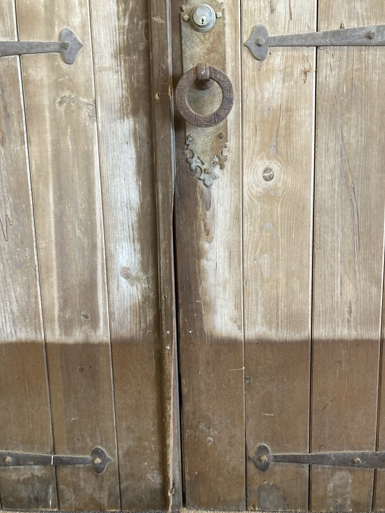 1939 Cyprus Double Doors, Original Hardware, Texas Ranch