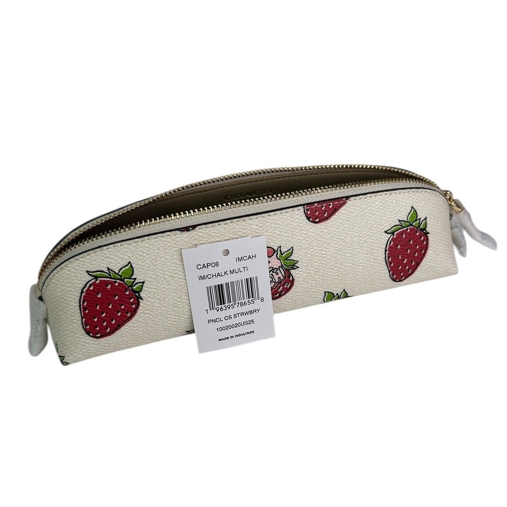 Coach Pencil Case With Strawberry Print