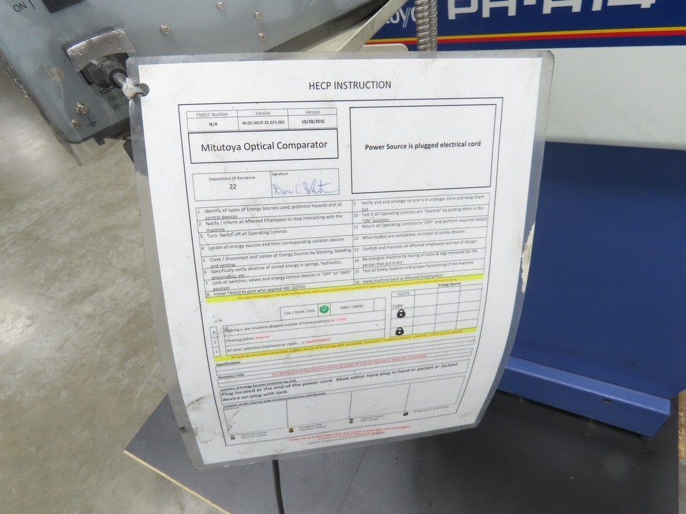 Mitutoyo PHA-14 Horizontal Optical Comparator Profile Projector Measure Counter