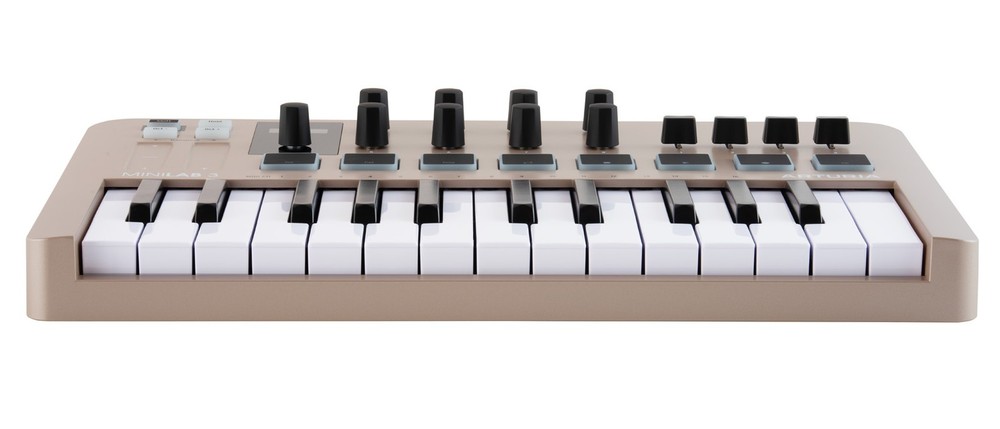 Arturia MiniLab 3 Champagne 25 key MIDI USB Keyboard Controller+Backpack