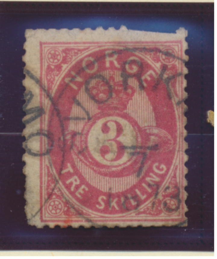 Norway Stamp Scott #18, Used, Faults