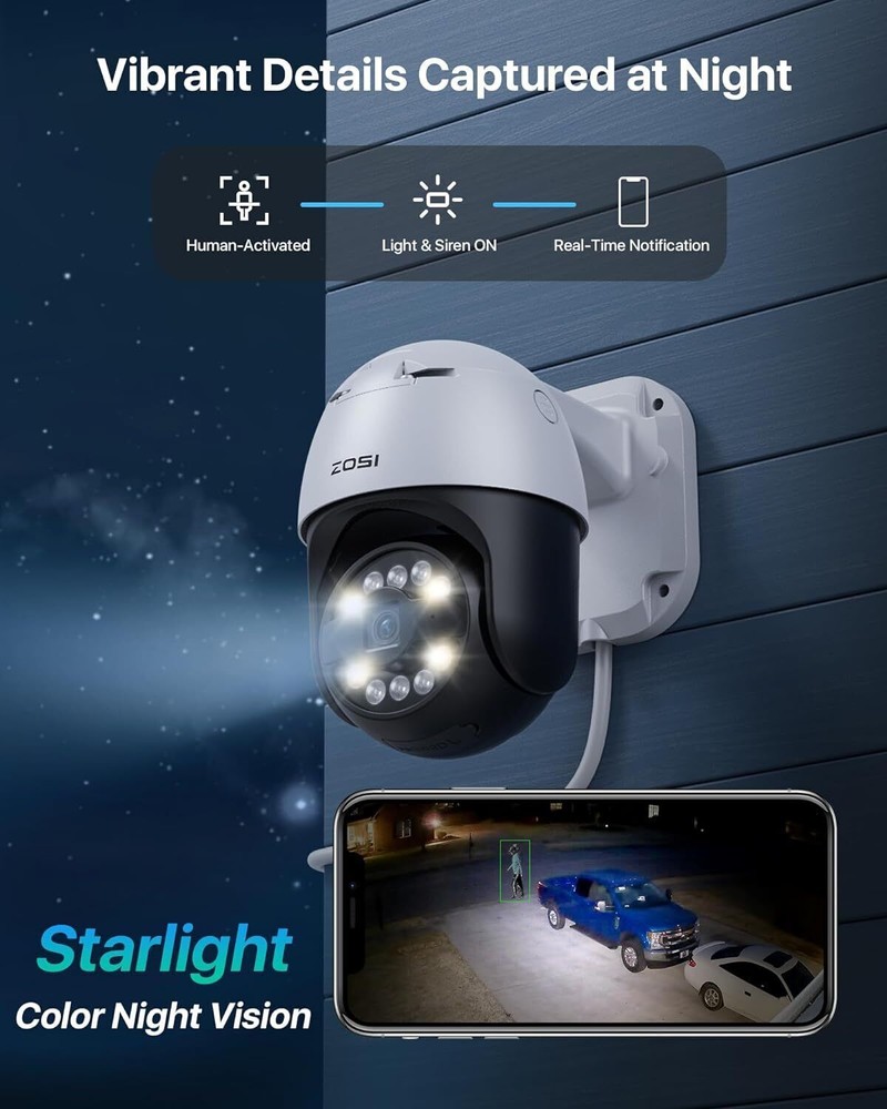 ZOSI 4K 8CH PoE Security Camera System with Smart Detection Two-Way Audio 2TB