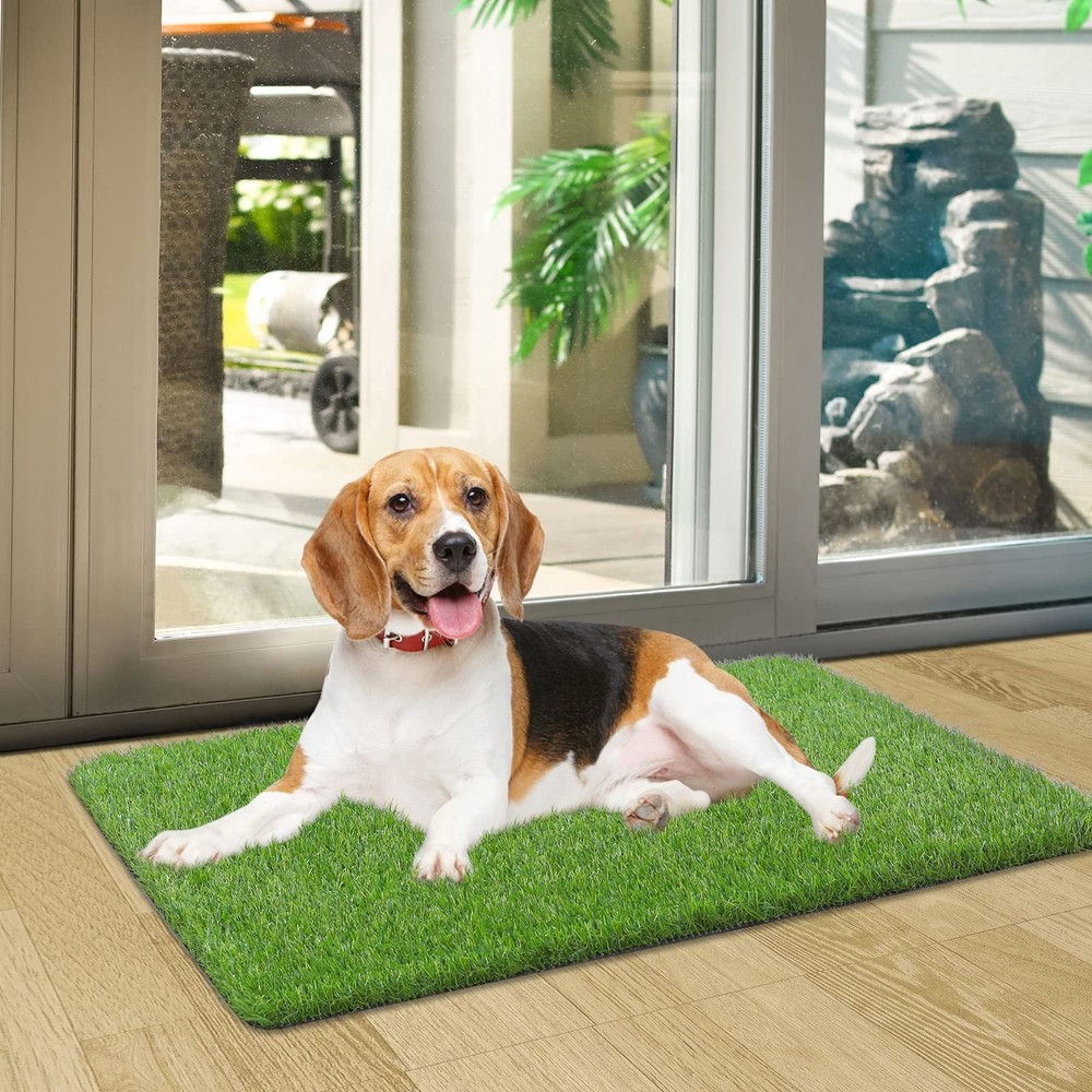 OLanto Artificial Grass Door Mat, Turf 1'5" x 2'6" (Rectangular), Green