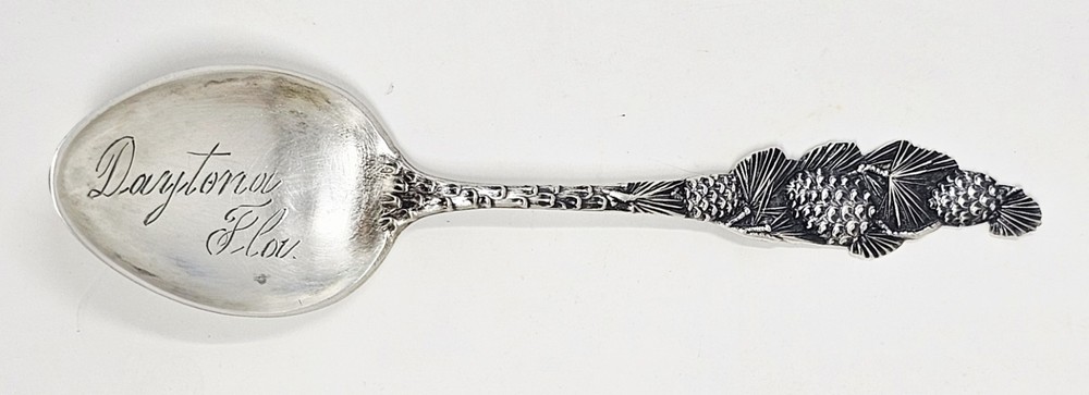 Antique Sterling Silver Souvenir Spoon Daytona FL. Pinecone Handle Paye & Baker