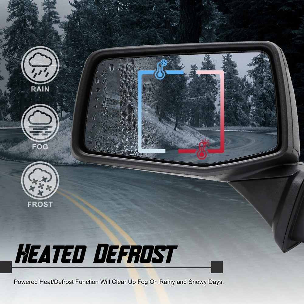 Side Mirrors Fits 2019-2025 Chevy Silverado 1500 Power Heated Temperature Sensor