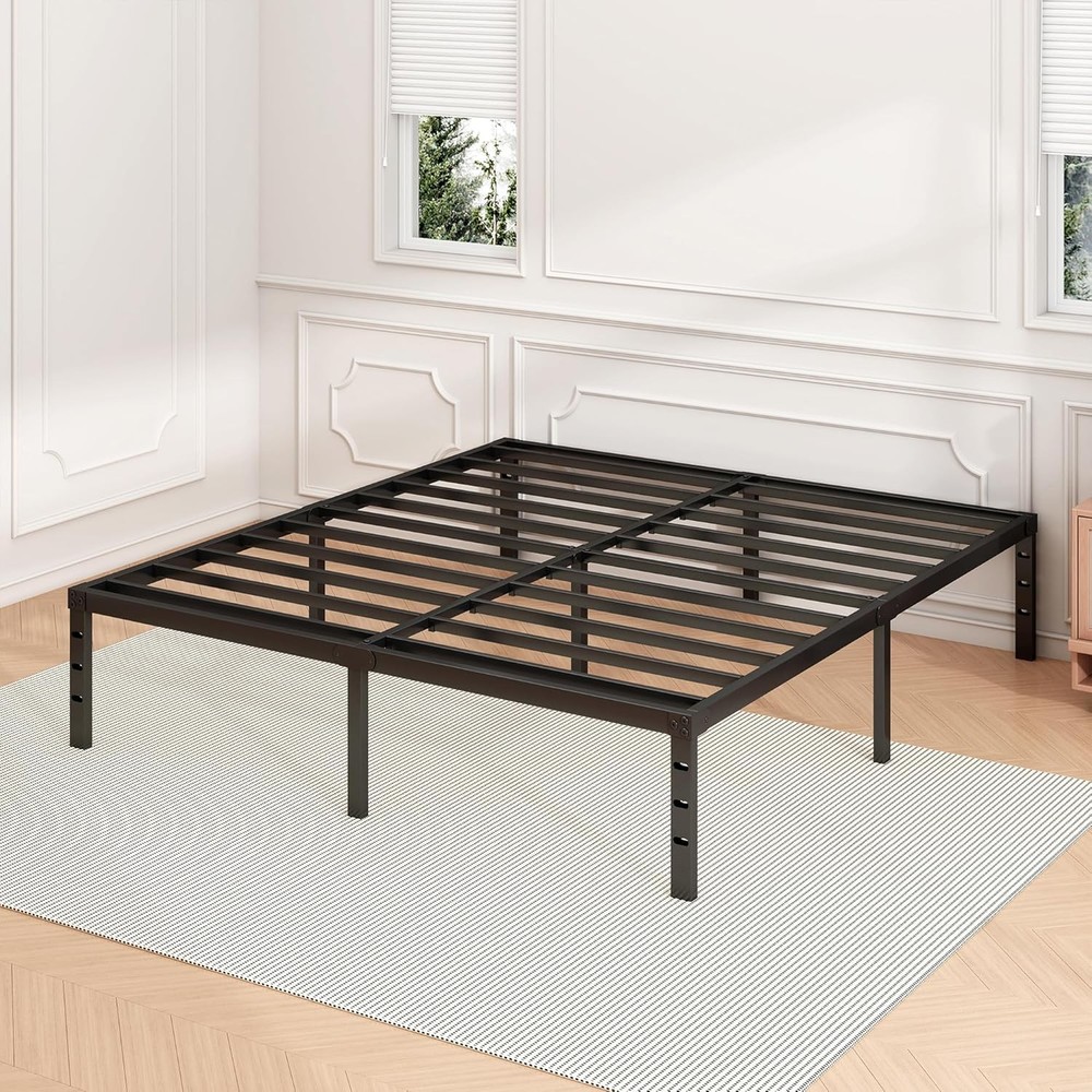 18 Inch Full Bed Frame Sturdy Metal Platform Full Size No Box Spring Needed