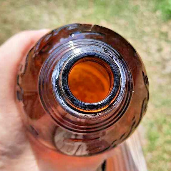 Texize Vintage Amber Brown Large Bottle 10" Tall