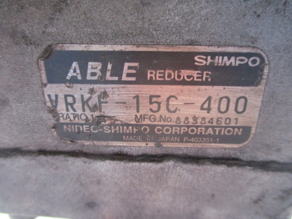 SHIMPO-NIDEC ABLE VRKF-15C-400 REDUCER NSNP