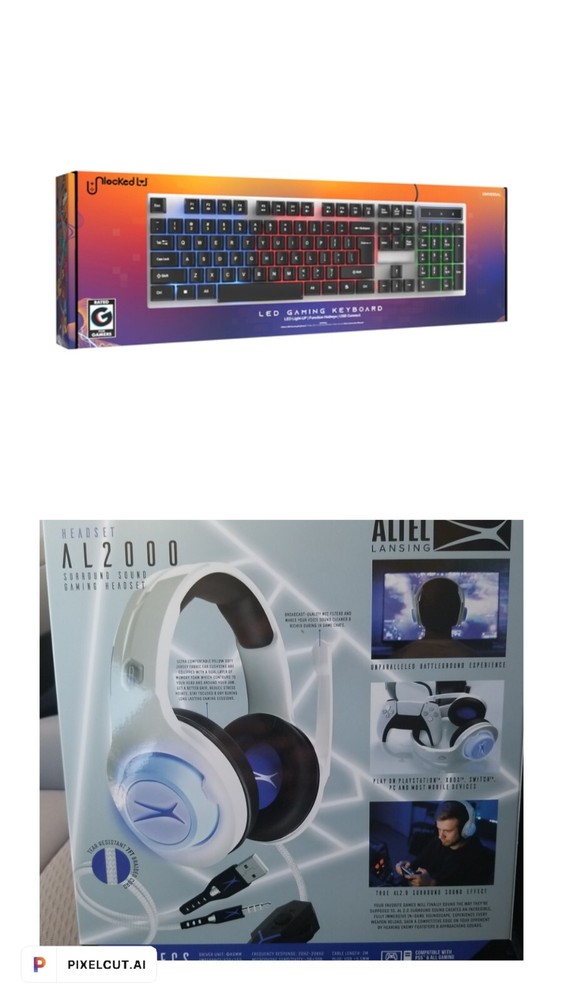 Gamer Bundle Set headphones and keyboard