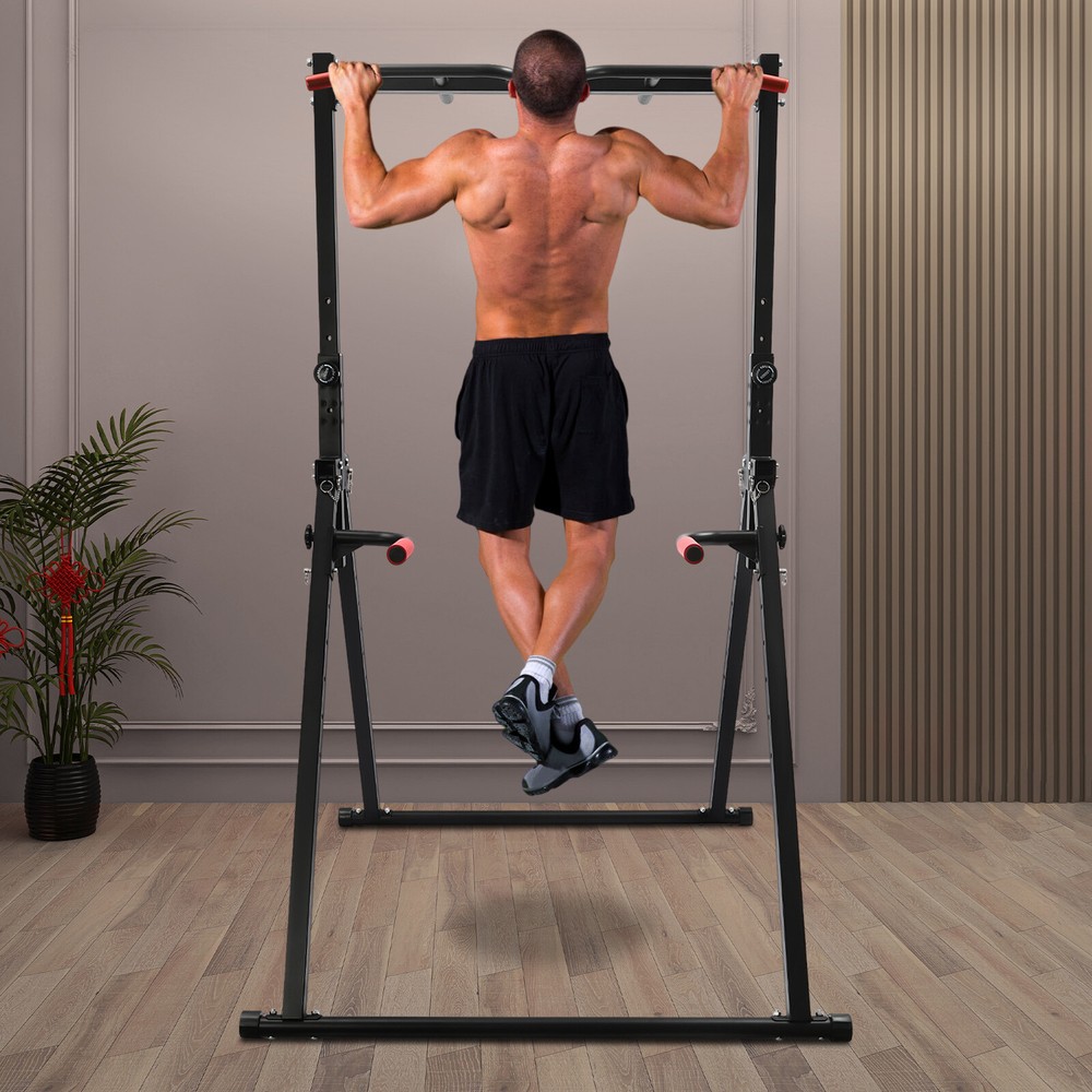 Adjustable Pull Up Bar Dip Station for Home Gym Strength Training Workout 440lbs