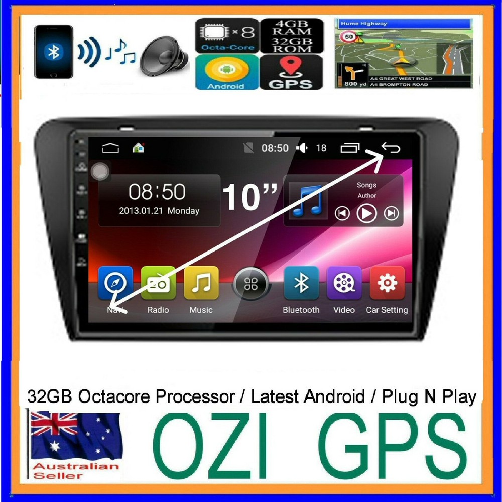 SKODA OCTAVIA 2013-17 GPS BLUETOOTH HEAD UNIT APPLE CARPLAY ANDROID AUTO +CAMERA