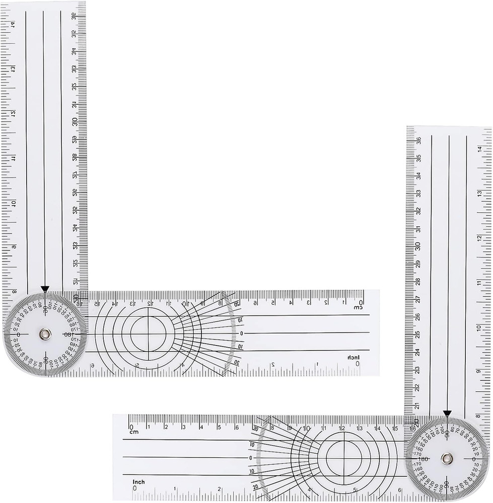 2Pcs Clear Plastic Goniometer Quick Angle Protractor Angle Finder Angle Ruler Ca