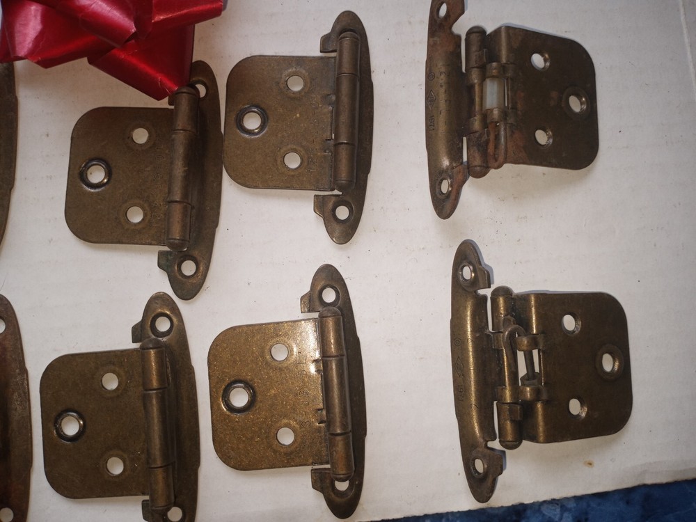 28 Antique CABINET Hardware HINGES set NO SCREWS