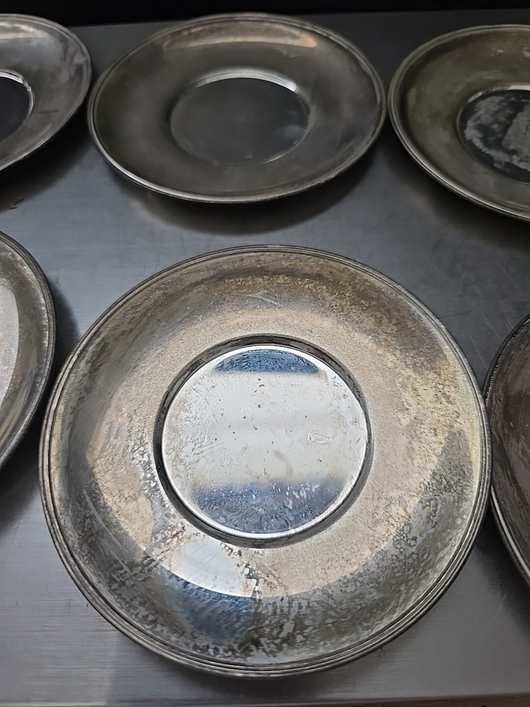 Vintage Silverplate Coaster Set 6 Pcs 4 inches