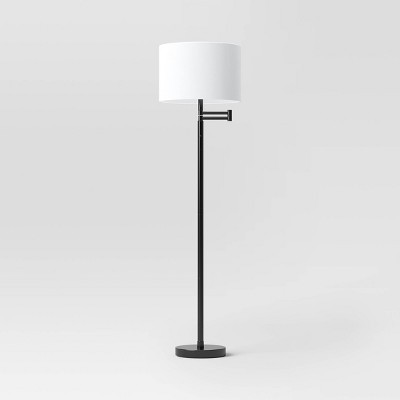Threshold 16" Swing Arm Floor Lamp - Black/White Adjustable