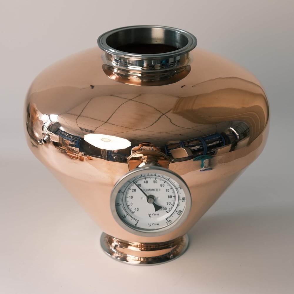 4 inch Tri Clamp Copper Distillation Helmet - Distilling Reflux - w/ Thermometer