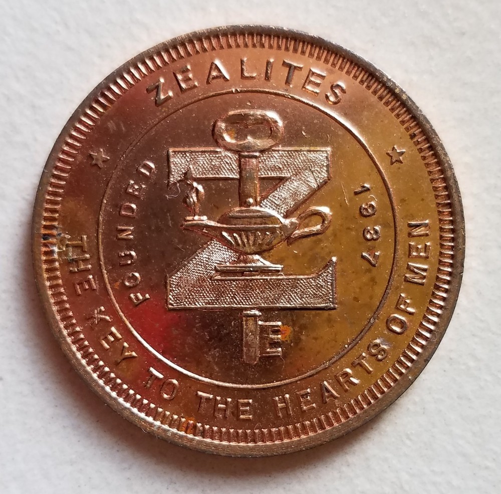 ZEALITES Medal Token 32 mm copper UNATTRIBUTED RARE