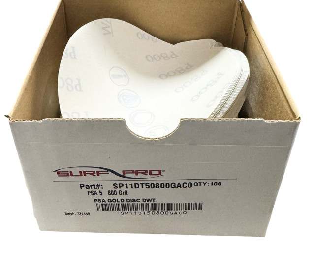 Surf-Pro 5" PSA Gold Sanding Discs 800 Grit 100 Pack