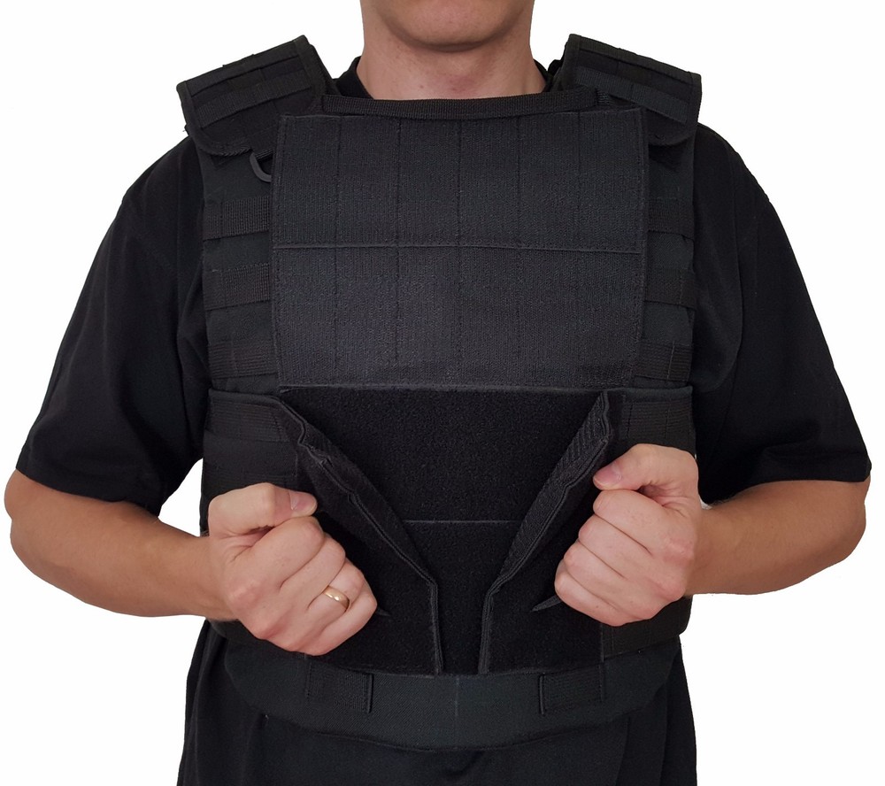 Black Plate Carrier size L Vest MOLLE