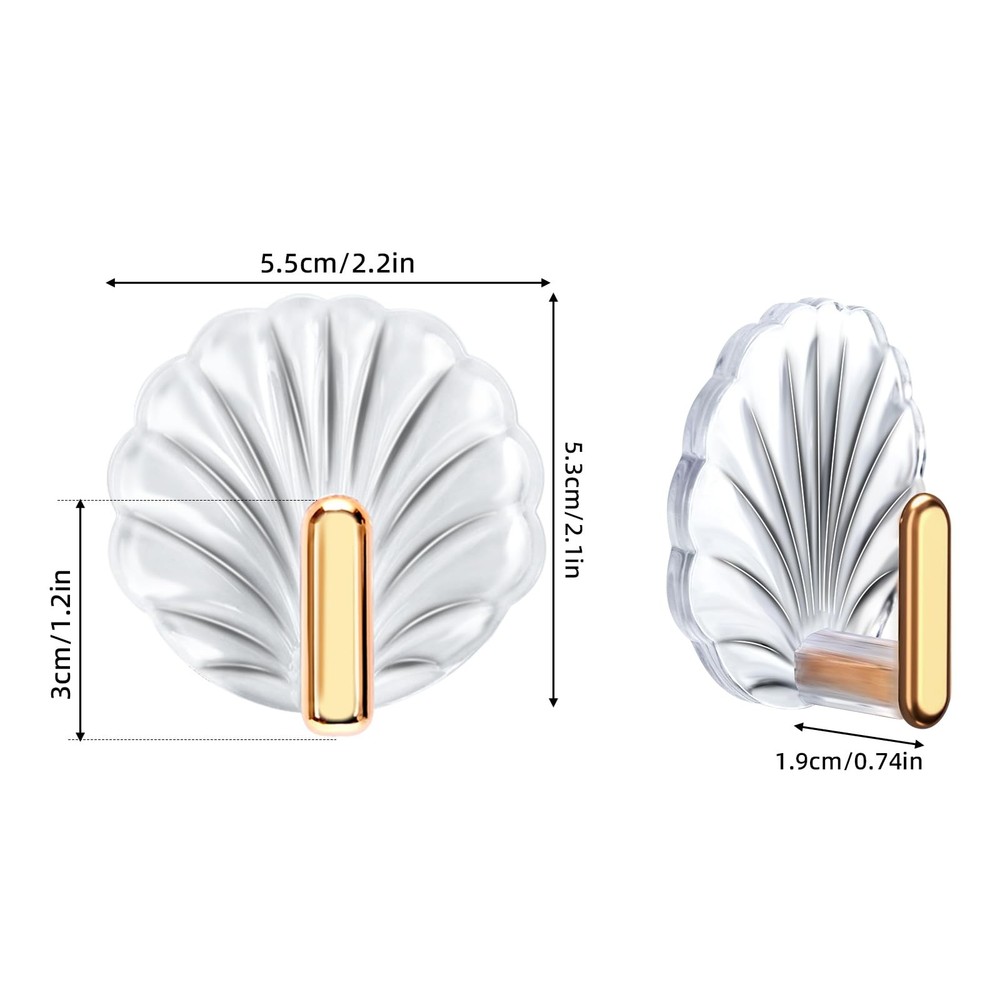 8PCS Shell Clear Adhesive Hooks - No Drill Removable Waterproof for Bathroom,...