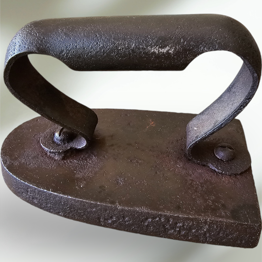 Antique Cast Sad Iron Solid Handle Door Stop Bookend Rustic Primitive