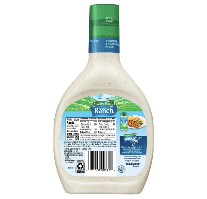 NEW Hidden Valley Ranch 24.oz bottle original flavor