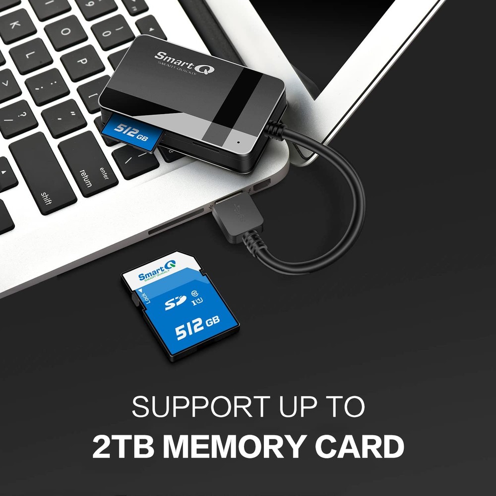 C368 USB 3.0 Card Reader - Plug & Play, Supports SD, Micro SD, MS, CF Cards